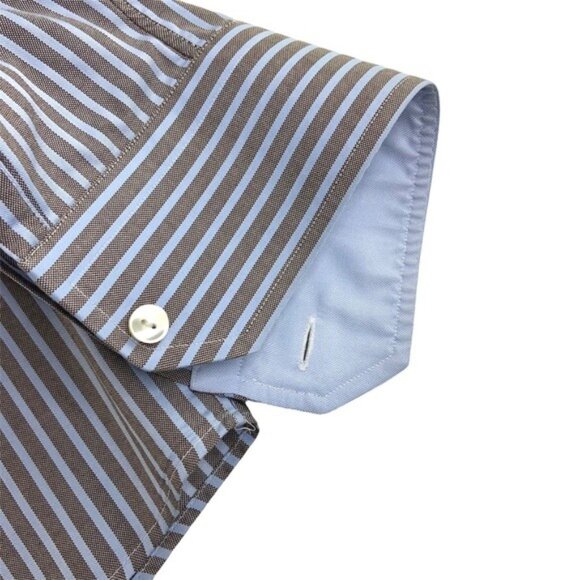 Eton Long Sleeve Button Down Shirt Vertical Stripe - Picture 4 of 5